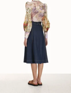 ZIMMERMANN Denim<A Line Denim Skirt