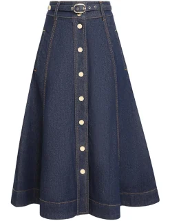 ZIMMERMANN Skirts<A Line Denim Skirt