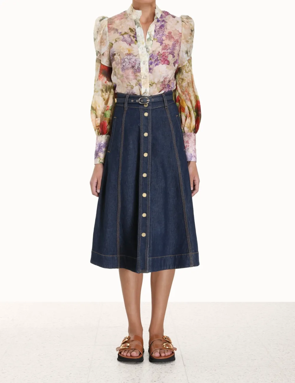ZIMMERMANN Skirts<A Line Denim Skirt