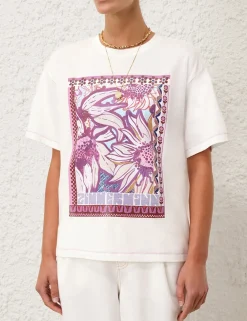 ZIMMERMANN Tops<Acadian Printed Relaxed Tee