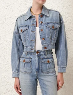 ZIMMERMANN Denim<Alight Cropped Denim Jacket