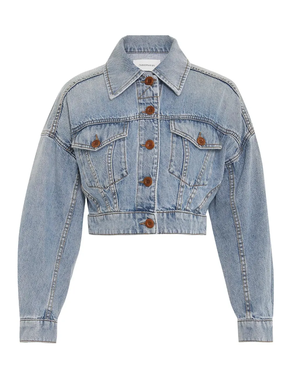 ZIMMERMANN Clothing<Alight Cropped Denim Jacket