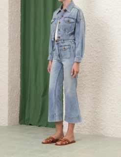 ZIMMERMANN Clothing<Alight Cropped Denim Jacket