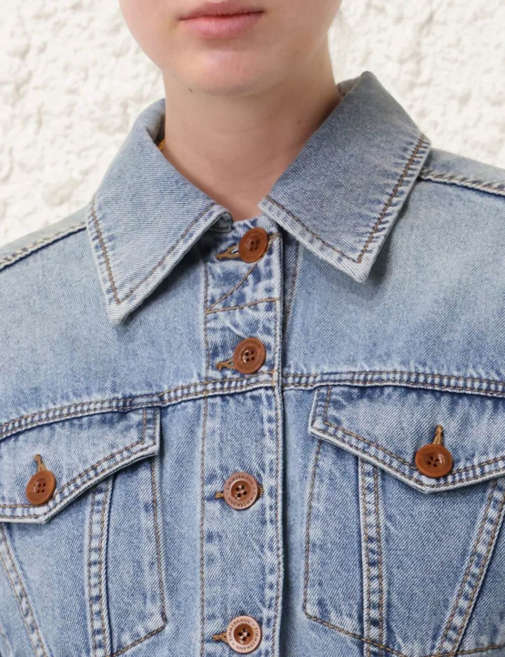 ZIMMERMANN Clothing<Alight Cropped Denim Jacket
