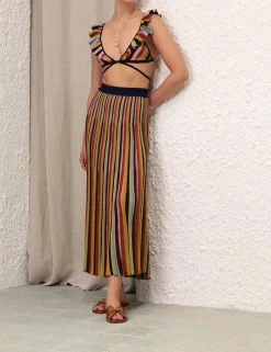 ZIMMERMANN Clothing<Alight Stripe Midi Skirt
