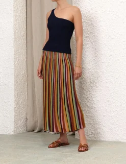 ZIMMERMANN Skirts<Alight Stripe Midi Skirt
