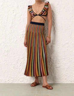 ZIMMERMANN Skirts<Alight Stripe Midi Skirt