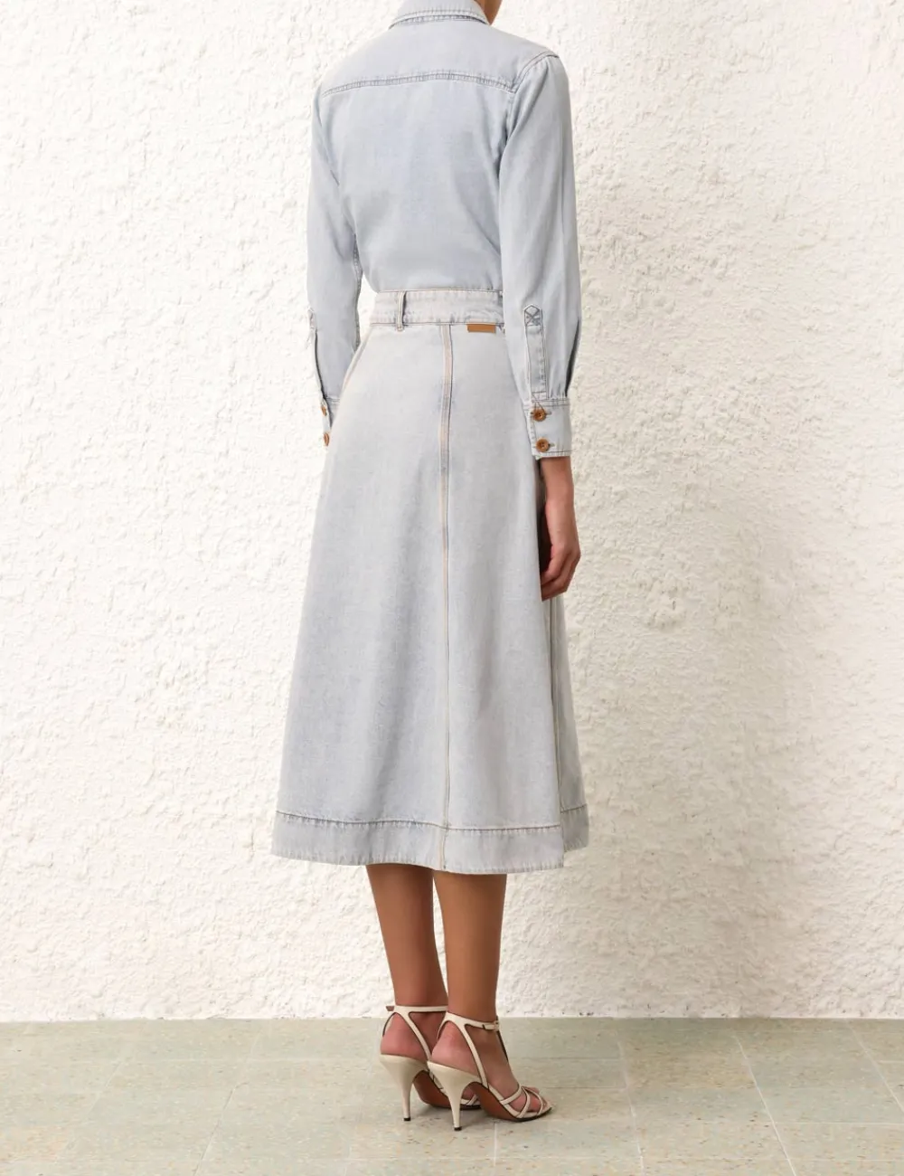 ZIMMERMANN Clothing<August A Line Denim Skirt