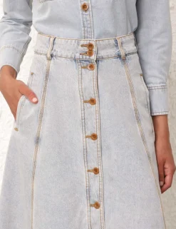 ZIMMERMANN Skirts<August A Line Denim Skirt
