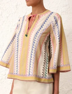 ZIMMERMANN Tops<August Embroidered Top