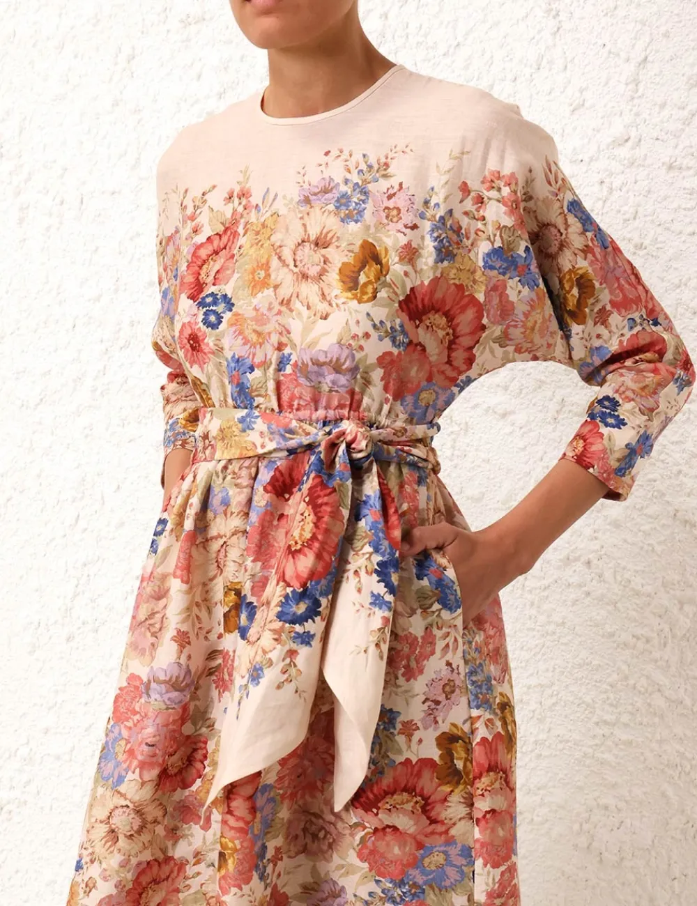 ZIMMERMANN Clothing<August Tie Waist Midi Dress