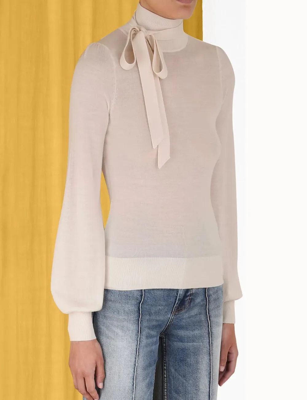 ZIMMERMANN Tops<Blouson Tie-Neck Sweater