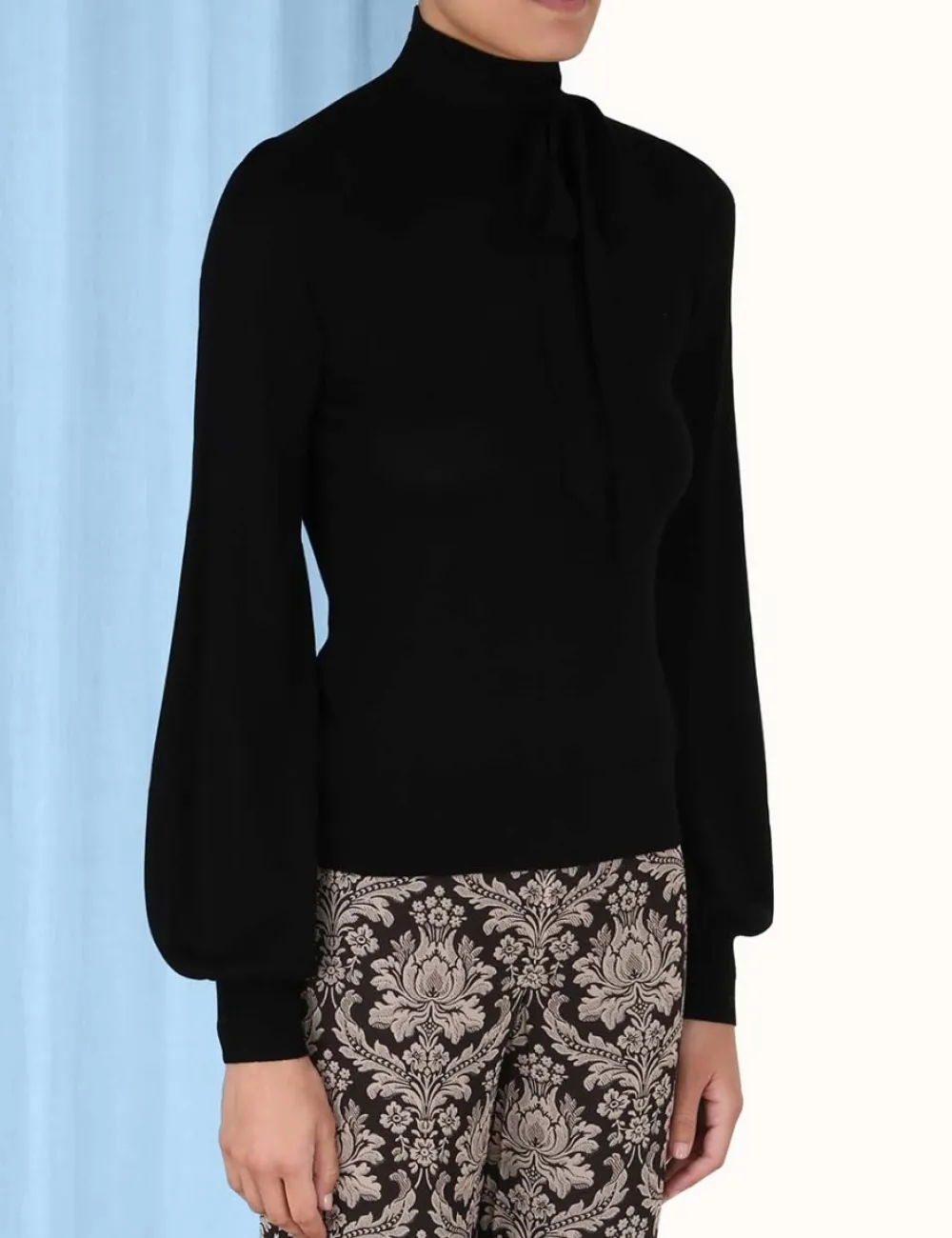 ZIMMERMANN Knitwear<Blouson Tie-Neck Sweater