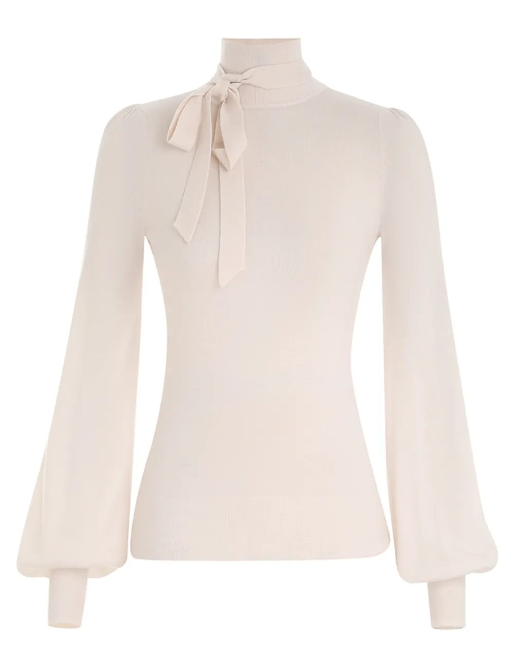 ZIMMERMANN Knitwear<Blouson Tie-Neck Sweater