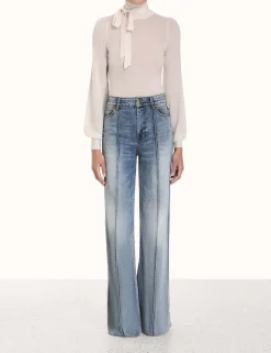 ZIMMERMANN Knitwear<Blouson Tie-Neck Sweater