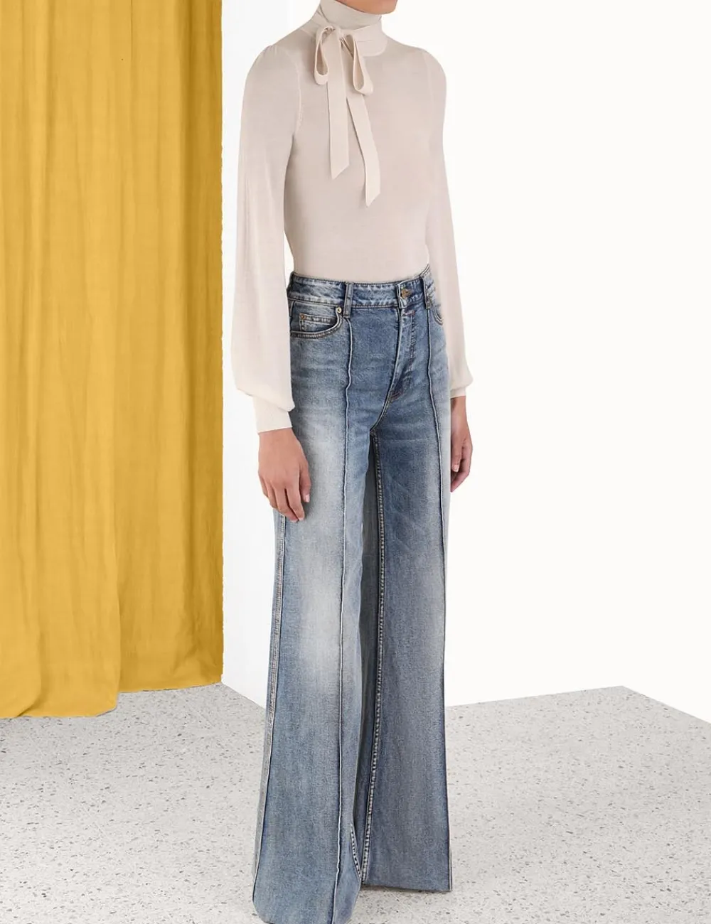 ZIMMERMANN Knitwear<Blouson Tie-Neck Sweater