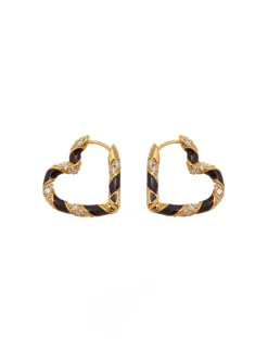 ZIMMERMANN Jewellery<Candy Stripe Pave Heart Hoops