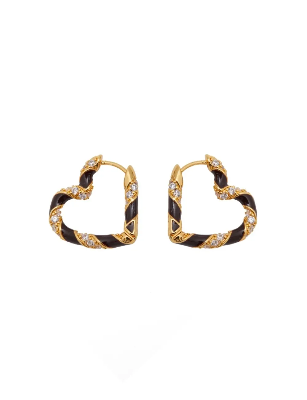 ZIMMERMANN Jewellery<Candy Stripe Pave Heart Hoops