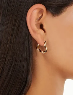 ZIMMERMANN Jewellery<Candy Stripe Pave Heart Hoops