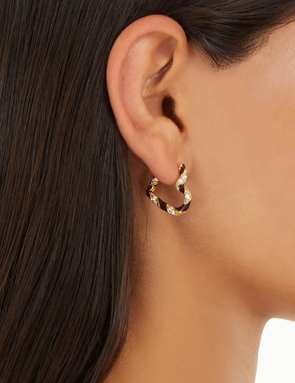 ZIMMERMANN Jewellery<Candy Stripe Pave Heart Hoops