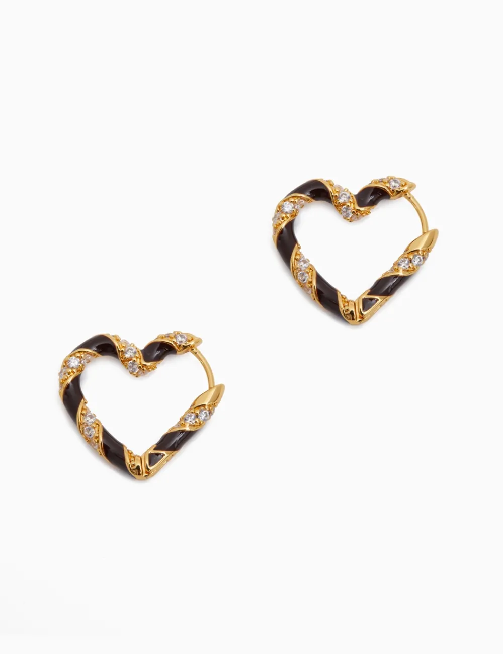 ZIMMERMANN Earrings<Candy Stripe Pave Heart Hoops