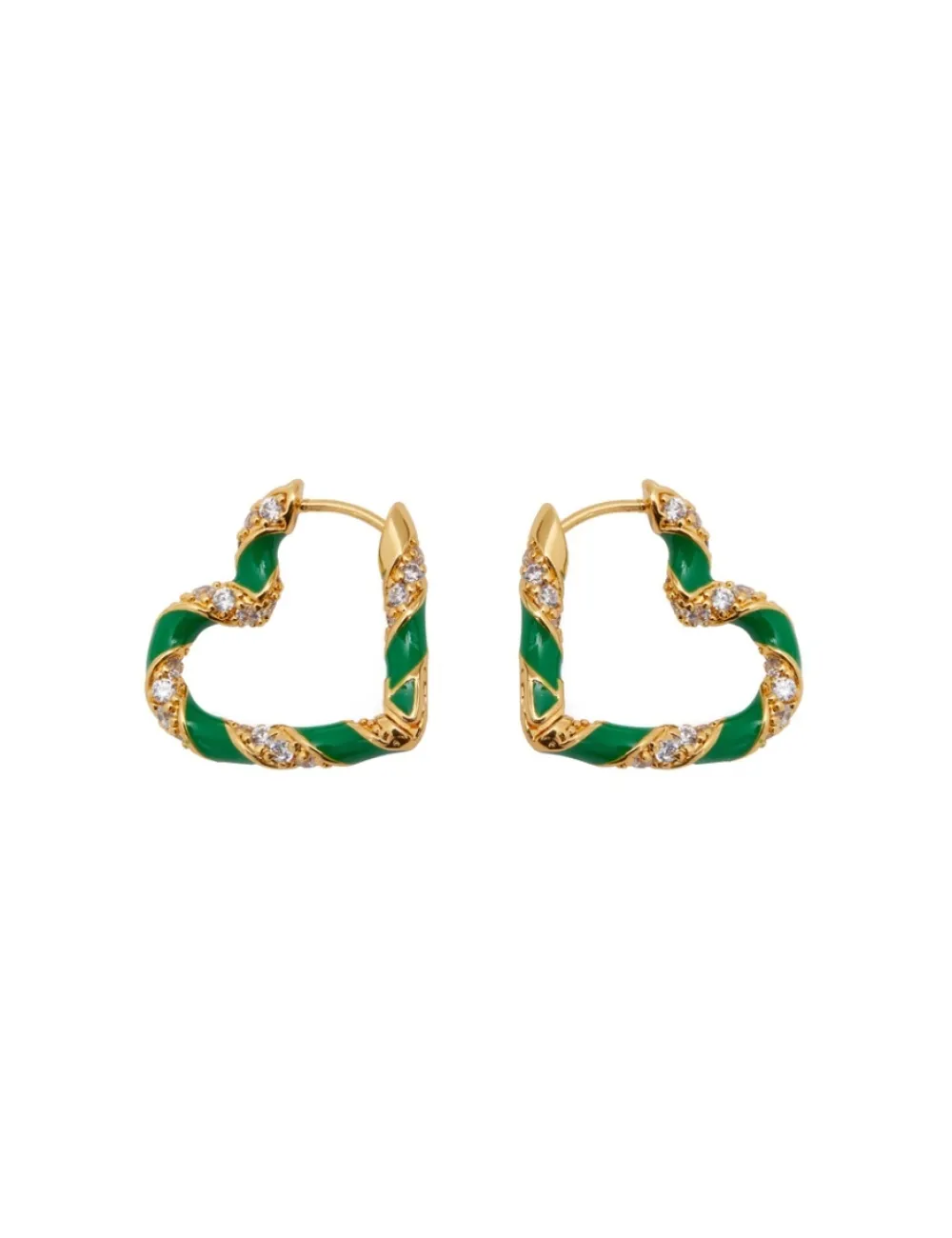 ZIMMERMANN Jewellery<Candy Stripe Pave Heart Hoops