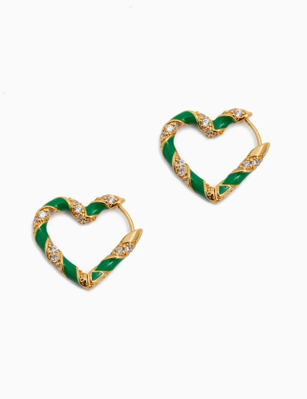 ZIMMERMANN Jewellery<Candy Stripe Pave Heart Hoops