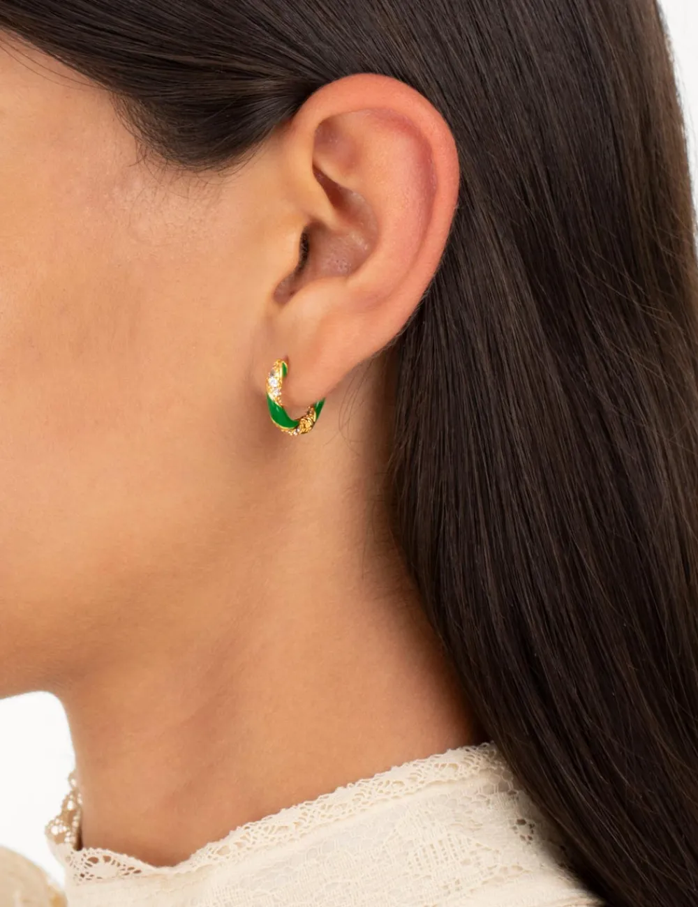 ZIMMERMANN Jewellery<Candy Stripe Pave Hoops