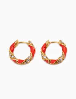 ZIMMERMANN Jewellery<Candy Stripe Pave Hoops