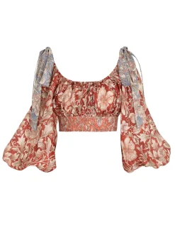 ZIMMERMANN Clothing<Chintz Billow Sleeve Crop Top