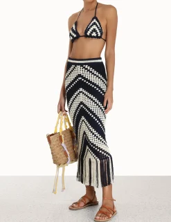 ZIMMERMANN Skirts<Chintz Crochet Fringed Skirt