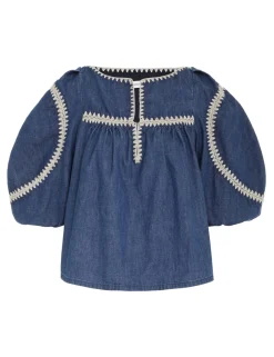 ZIMMERMANN In Denim<Chintz Denim Smock Top