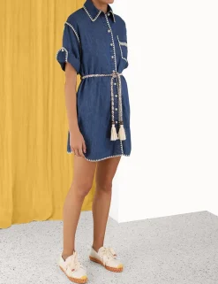ZIMMERMANN Denim<Chintz Mini Shirt Dress