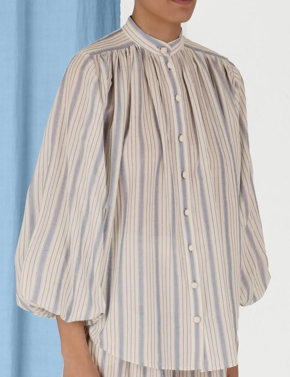 ZIMMERMANN In Denim<Chintz Striped Billow Blouse