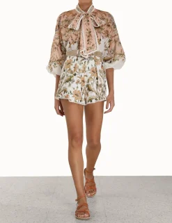ZIMMERMANN In Denim<Chintz Tie Neck Blouse
