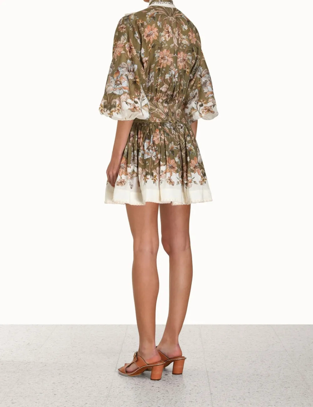ZIMMERMANN In Denim<Chintz Tie Neck Mini Dress