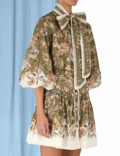 ZIMMERMANN In Denim<Chintz Tie Neck Mini Dress