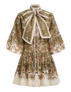 ZIMMERMANN Clothing<Chintz Tie Neck Mini Dress