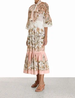 ZIMMERMANN Skirts<Chintz Tiered Midi Skirt