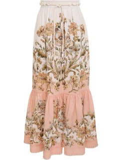 ZIMMERMANN In Denim<Chintz Tiered Midi Skirt