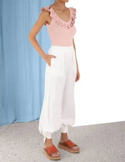 ZIMMERMANN Knitwear<Chintz V-Neck Frill Tank