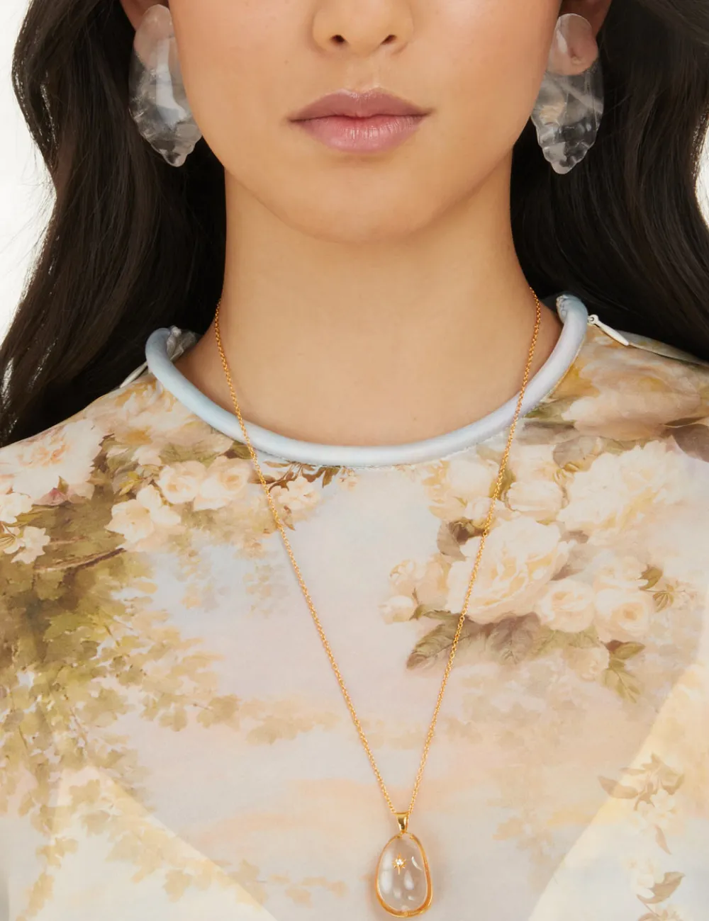 ZIMMERMANN In Denim<Crystal Carved Pebble Earrings