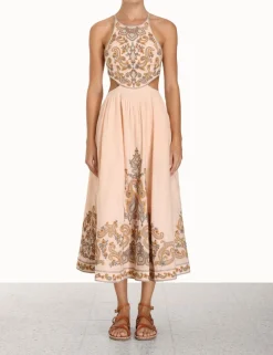 ZIMMERMANN Dresses & Coverups<Devi Halter Tie Midi Dress