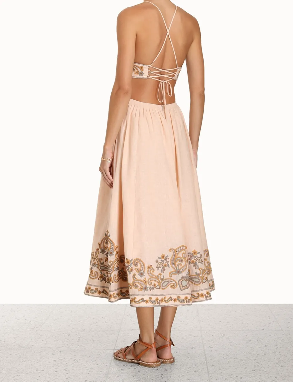 ZIMMERMANN Clothing<Devi Halter Tie Midi Dress