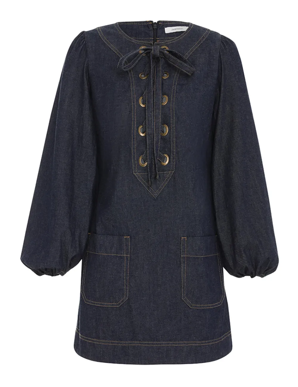 ZIMMERMANN Denim<Devi Lace Up Tunic Dress