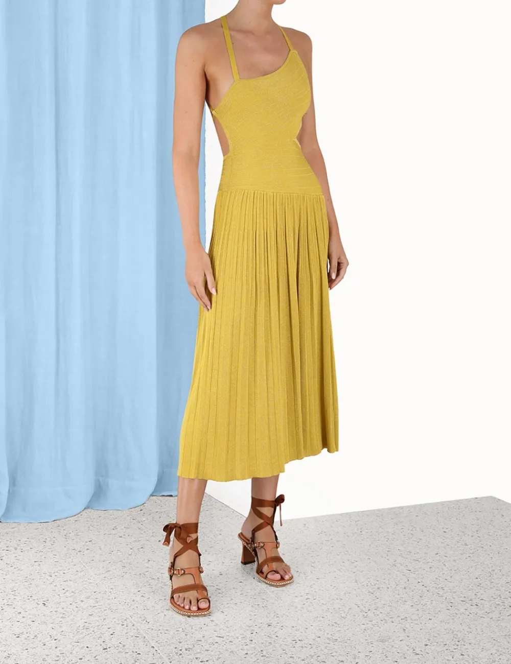 ZIMMERMANN Clothing<Devi Lurex Midi Dress