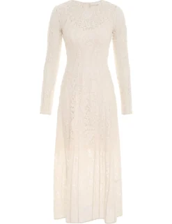 ZIMMERMANN Clothing<Devi Panelled Lace Midi Dress