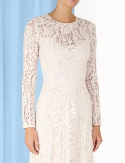 ZIMMERMANN Clothing<Devi Panelled Lace Midi Dress