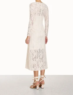 ZIMMERMANN Dresses & Coverups<Devi Panelled Lace Midi Dress