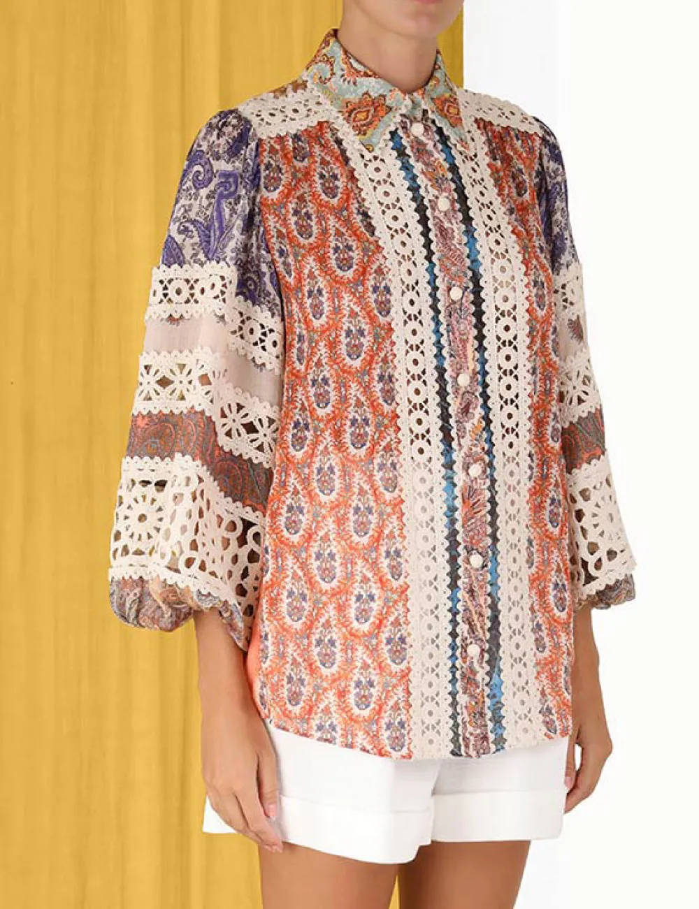 ZIMMERMANN Tops<Devi Spliced Billow Blouse